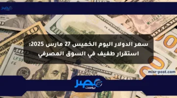 سعر الدولار اليوم الخميس 27 مارس 2025: استقرار طفيف في السوق المصرفي